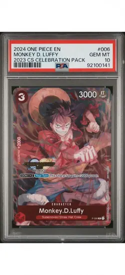 ONE PIECE CHAMPIONSHIP 2023 CELEBRATION PACK #006 MONKEY D. LUFFY PSA 10 - Image 1