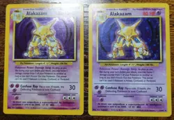 Alakazam 1/102 Print Run Variant Base Set Holo Rare Both Pokemon Cards LP-PL - Image 1