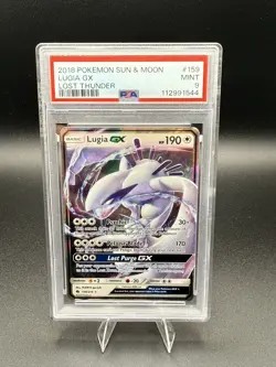 Pokemon 2018 Sun and Moon Lost Thunder Lugia GX Card 159/214 PSA 9 - Image 1