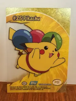 Vintage Pokemon Topps Blue Label Flying Pikachu #25 Clear Card NM - Image 2