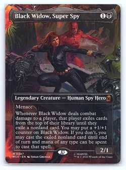 Black Widow, Super Spy (Borderless) (0347) 347 Marvel Super Heroes MTG NM - Image 1