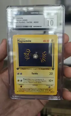 2000 POKEMON TEAM ROCKET 1ST EDITION #60/82 MAGNEMITE CGC 10 GEM MINT - Image 3