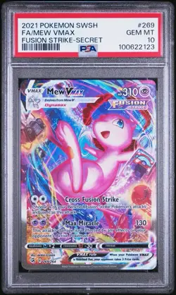 Pokemon Mew Vmax Fusion Strike Alt Art #269 PSA 10 Chaser/Mystery Pack - Image 1
