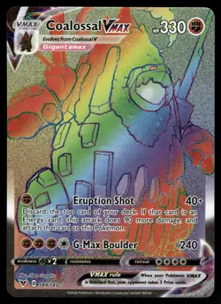Coalossal VMAX 189/185 Rainbow Rare Vivid Voltage Pokemon Holo Near Mint - Image 1