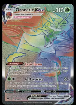Orbeetle VMAX 186/185 Rainbow Rare Vivid Voltage Pokemon Holo Near Mint - Image 1