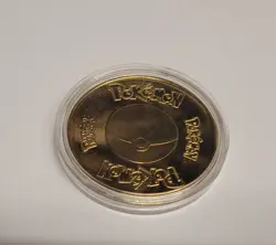 POKEMON PIKACHU RARE LTD GOLD PLATED COIN + FREE JAPANESE HOLOS CARDS £8 FPOST - Image 1