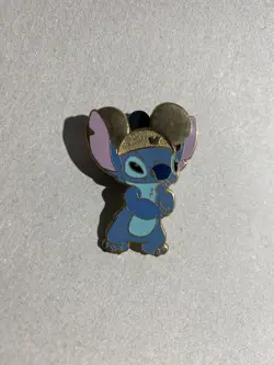Disney Pin Lilo & Stitch Wearing Mickey Mouse Ears Gold Hat Collectible - Image 1