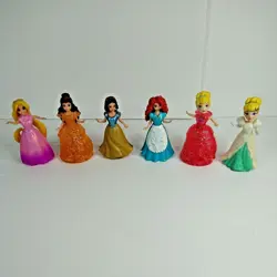 Disney Princess Miniature Figurines Lot of 6 With Dresses. Exchangable. - Image 1