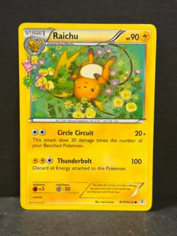 Pokemon RAICHU RC9/RC32 Generations Stage 1 Playing Card TCG ** L@@K ** - Image 1