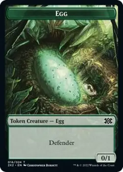 Egg // Monk Double-Sided Token Near Mint 16 // 6 Double Masters 2022 Reg - Image 1