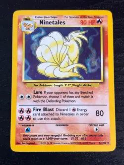 Ninetales Holo Pokemon TCG Card Base Set Rare 12/102 Vintage WOTC - Image 1
