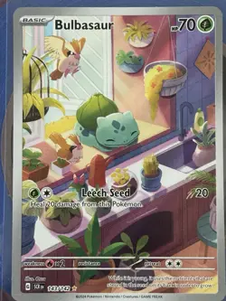 Pokemon TCG Stellar Crown Bulbasaur Holo Rare 143/142 Sv07 IR NM Condition - Image 1