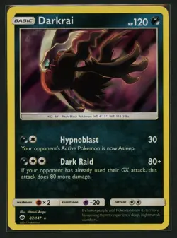 Darkrai 87/147 Holo Rare Burning Shadows Pokemon Near Mint - Image 1