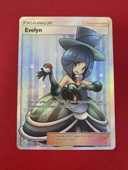 Pokemon TCG - Sun & Moon Evelyn 175/181 Ultra Rare Full Art Trainer Team Up LP - Image 1