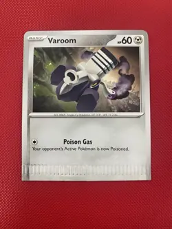 Pokemon TCG Varoom Scarlet & Violet Base Set Uncommon 140/198 ERROR CRIMP MISCUT - Image 1