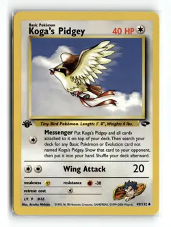 Koga's Pidgey (49) 049/132 Uncommon Gym Challenge 1st Edition Pokemon NM - Image 1