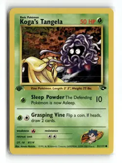 Koga's Tangela 081/132 Common Gym Challenge 1st Edition Pokemon NM - Image 1