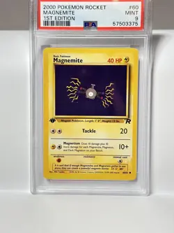 Pokemon 2000 Team Rocket Magnemite 1st Edition PSA 9 Mint #60/82 Graded WOTC TCG - Image 3