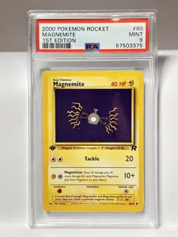 Pokemon 2000 Team Rocket Magnemite 1st Edition PSA 9 Mint #60/82 Graded WOTC TCG - Image 4