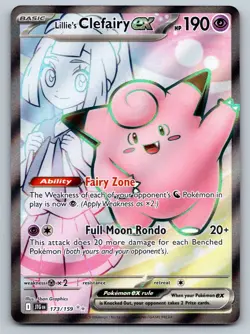 Pokemon TCG SV09: Journey Together Lillie's Clefairy ex 173/159 Ultra Rare 2025 - Image 1