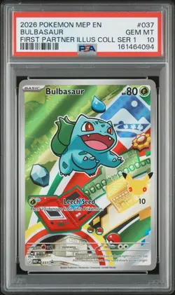 POKEMON FIRST PARTNER SERIES 1 BULBASAUR CHARMANDER SQUIRTLE SEQUENTIAL PSA 10 - Image 3