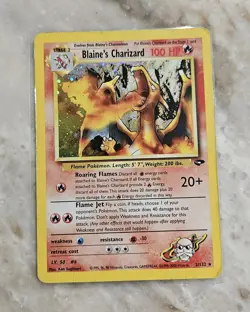 pokemon gym challenge blaine's charizard 2/132 Damaged/heavy Play - Image 1