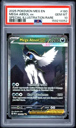 2025 POKEMON MEG EN-MEGA EVOLUTION #180 MEGA ABSOL EX PSA 10 - Image 1