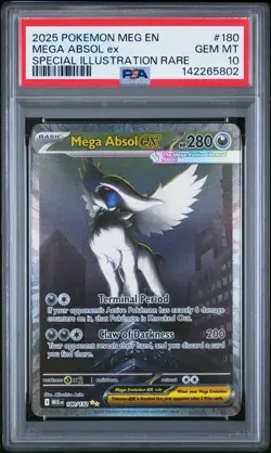2025 POKEMON MEG EN-MEGA EVOLUTION #180 MEGA ABSOL EX PSA 10 - Image 1