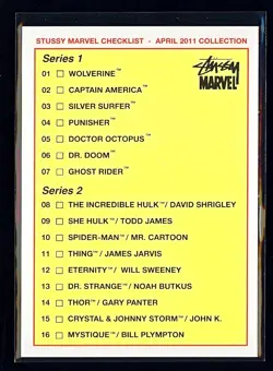 2011 Stussy Marvel Series 1 Promo Card GHOST RIDER Nm-Mt Checklist Avengers MCU - Image 2