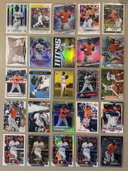Lot (25) YORDAN ALVAREZ 2020 Topps Rookie RC Panini Astros 2021 Chrome Refractor - Image 1