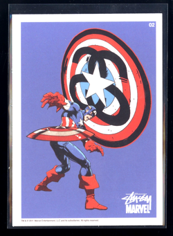 2011 Stussy Marvel Series 1 Promo Card CAPTAIN AMERICA Nm-Mt Avengers X-Men MCU - Image 1