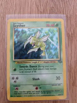 Pokemon TCG Scyther Holo Card 10/64 Jungle Set 1999 Moderately Played - Image 3