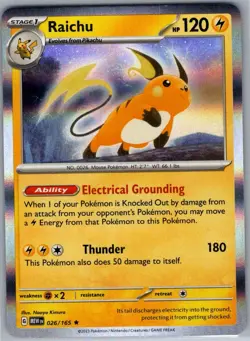 Raichu 026/165 Holo SV: Scarlet & Violet 151 - Pokemon Card - NM - Image 1