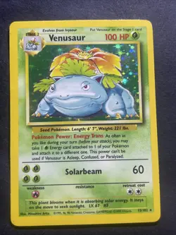 1995 Venusaur Holo Rare Pokemon Card TCG Base Set 15/102 MP - Image 1