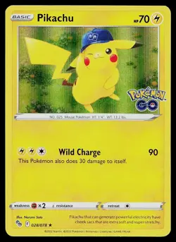 Pokemon Card Pokemon GO Pikachu 028/078 Holo Rare STAMPED - Image 1