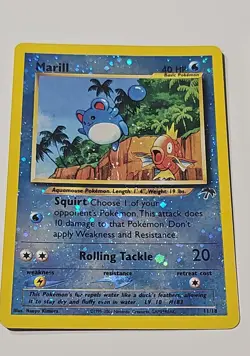 Marill 11/18 Southern Islands Reverse Holo Pokemon Trading Cards TGC Free Sleeve - Image 1