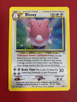 Pokemon TCG Blissey Holo Neo Revelation Card 2/64 Vintage MP - Image 1