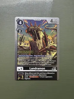 [Winner Stamped] P-167 Landramon - Digimon TCG Promo Secret Super Rare Card - Image 1