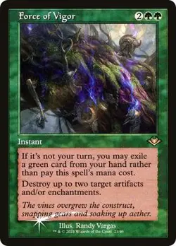 Force of Vigor (Retro Frame) Near Mint 21 Modern Horizons Foil - Image 1