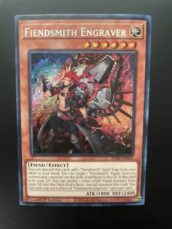 Yugioh Fiendsmith Engraver RA04-EN049 Secret Rare 1st Edition HP - Image 1