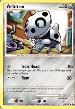 Aron 57/111 Rising Rivals Pokemon Card TCG - Image 1