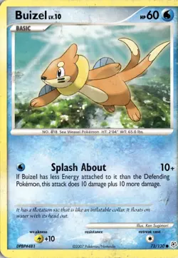 Buizel 72/130 Diamond and Pearl Pokemon Card TCG - Image 1