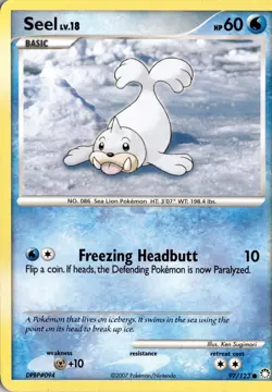 Seel 97/123 Mysterious Treasures Pokemon Card TCG - Image 1