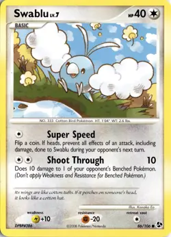 Swablu 86/106 Great Encounters Pokemon Card TCG - Image 1