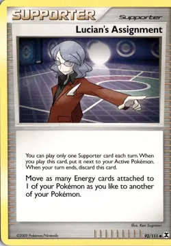 Lucian's Assignment 92/111 Rising Rivals Pokemon Card TCG - Image 1