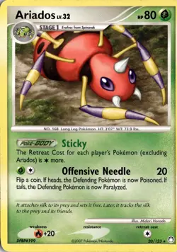 Ariados 20/123 Mysterious Treasures Pokemon Card TCG - Image 1
