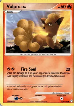 Vulpix 107/123 Mysterious Treasures Pokemon Card TCG - Image 1