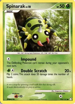Spinarak 103/123 Mysterious Treasures Pokemon Card TCG - Image 1