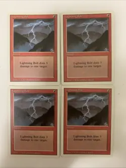 MTG NM Lightning Bolt X 4 Revised 3rd Edition Free Shipping In US With Tracking - Image 1