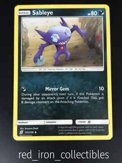 Sableye 133/236 Uncommon Unified Minds Sun & Moon Pokemon Card 2019 - Image 1